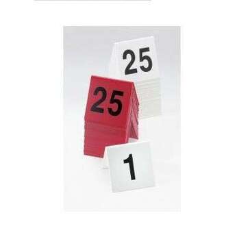 CAL-MIL PLASTIC PRODUCTS INC Number Tent, 3"x3", White/Black Letters, 26-50, CAL-MIL 227-1