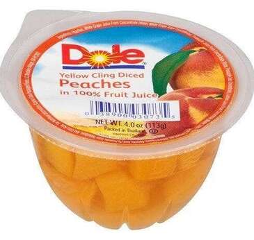 DOT FOODS, INC. ***SPEC***Diced Peach In Juice Packs, 4 oz, Dole 414301
