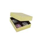BOXIT CORPORATION Candy Box, 3-1/2"x 3-1/2"x 1-1/8", Gold / Diamond, Paperboard, (100/Case) BOXit 804-2007