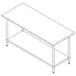 Falcon WT-3036 Work Table,  36" - 38", Stainless Steel Top