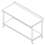 Falcon WT-3036-BS Work Table,  36" - 38", Stainless Steel Top